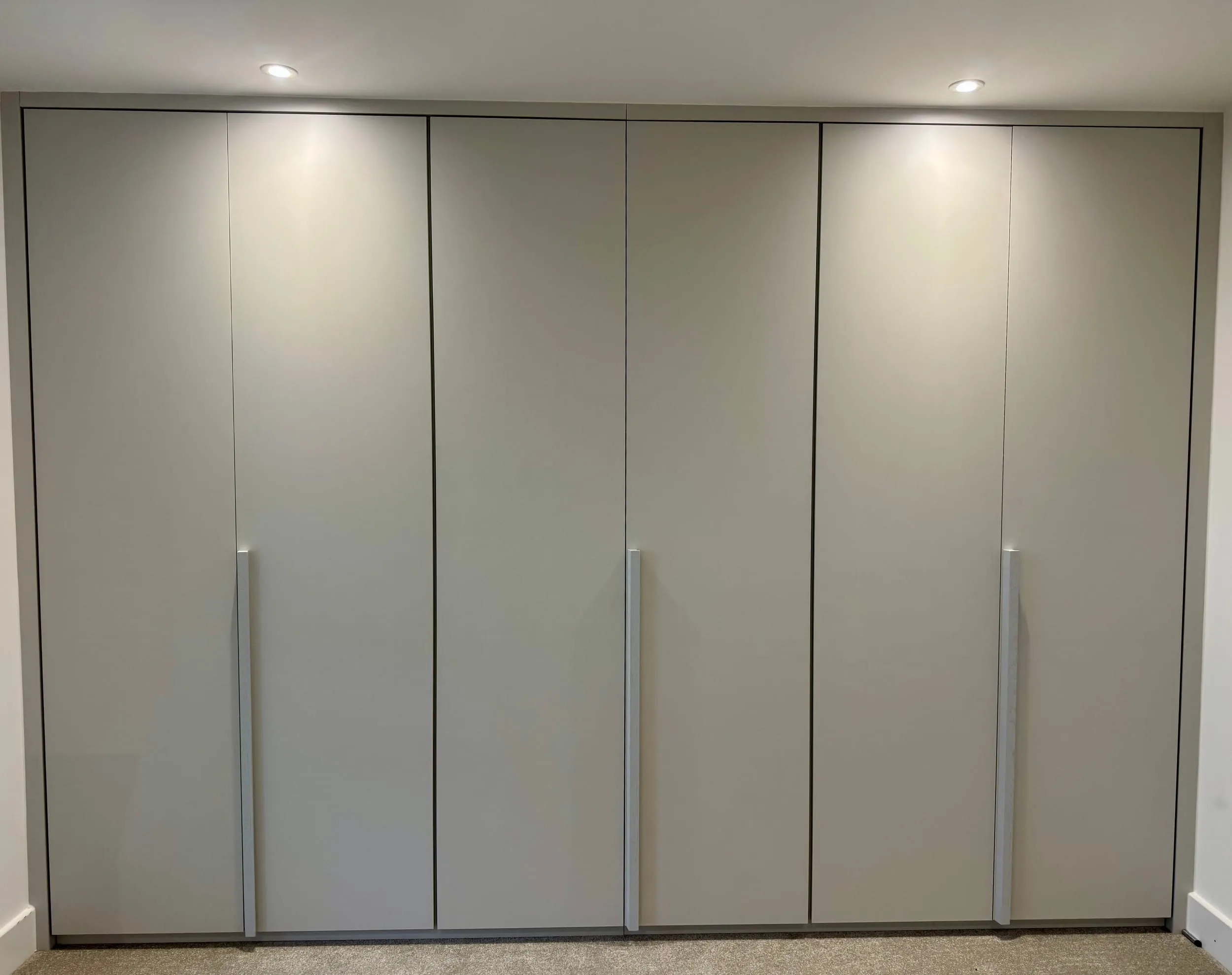 Light Grey Six-Door Wardrobe, Seagull Bespoke Interiors