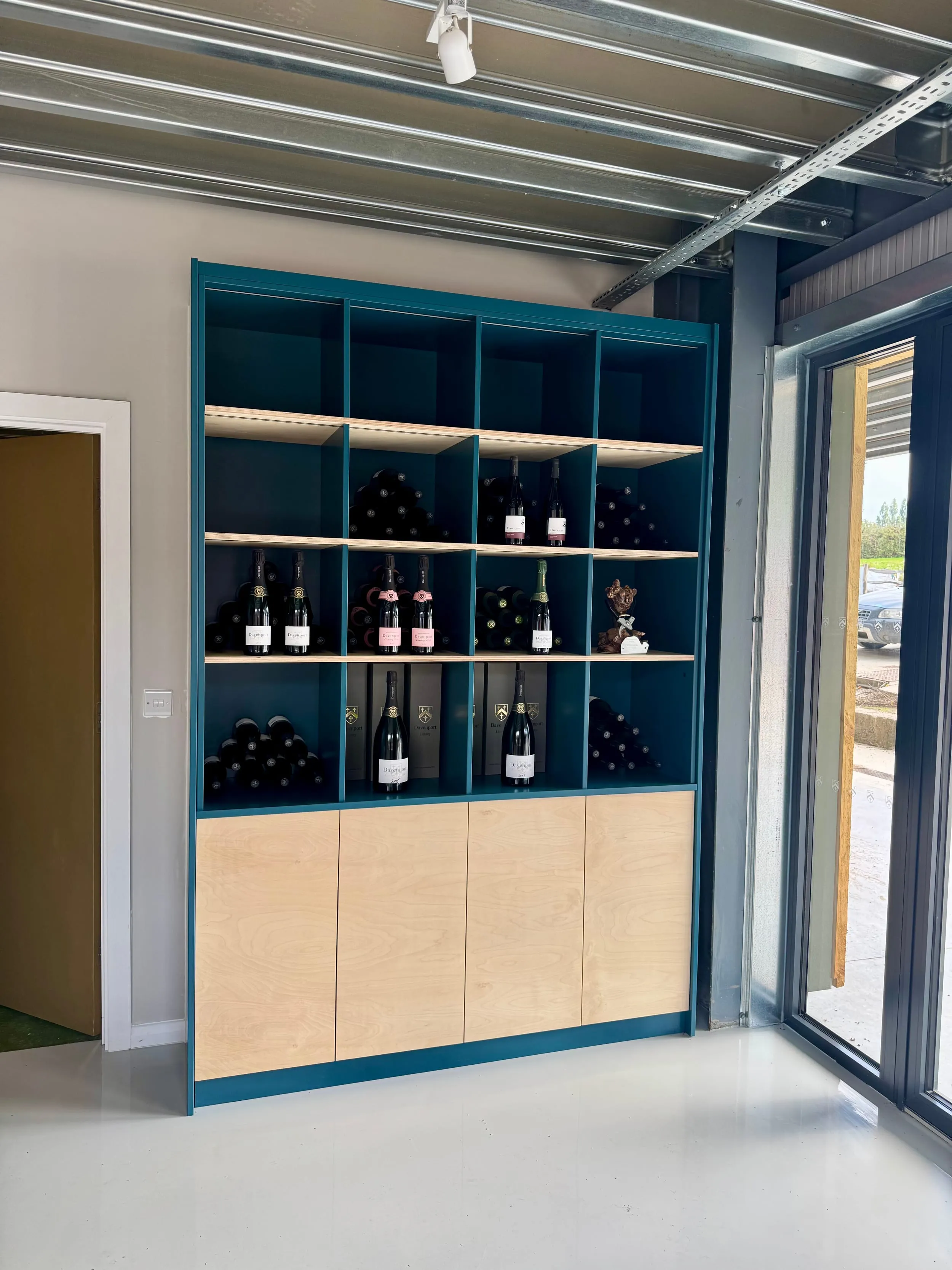 Birch Ply Wine Display Units, Seagull Bespoke Interiors