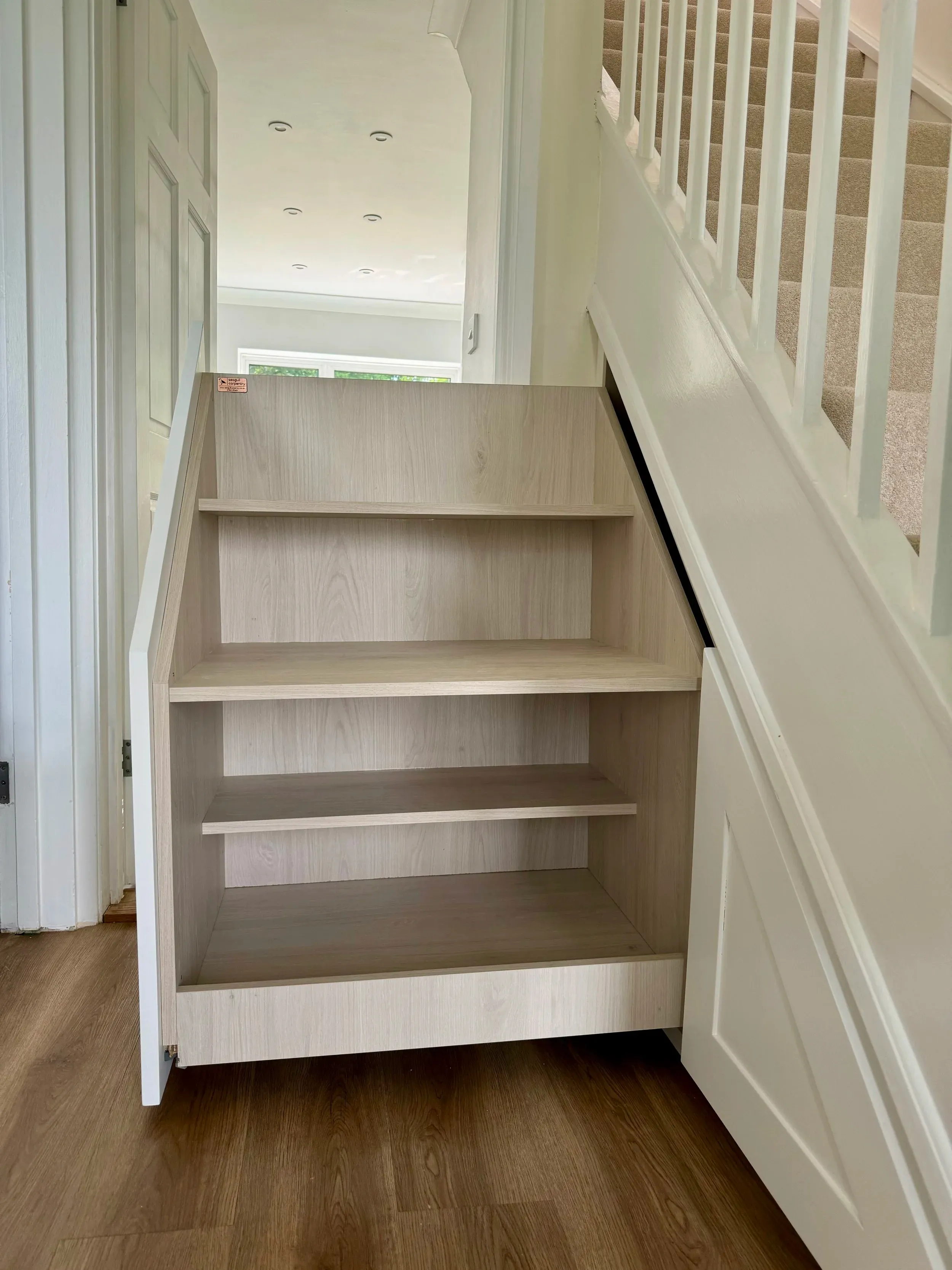 White Shaker Under-Stairs Storage, Seagull Bespoke Interiors