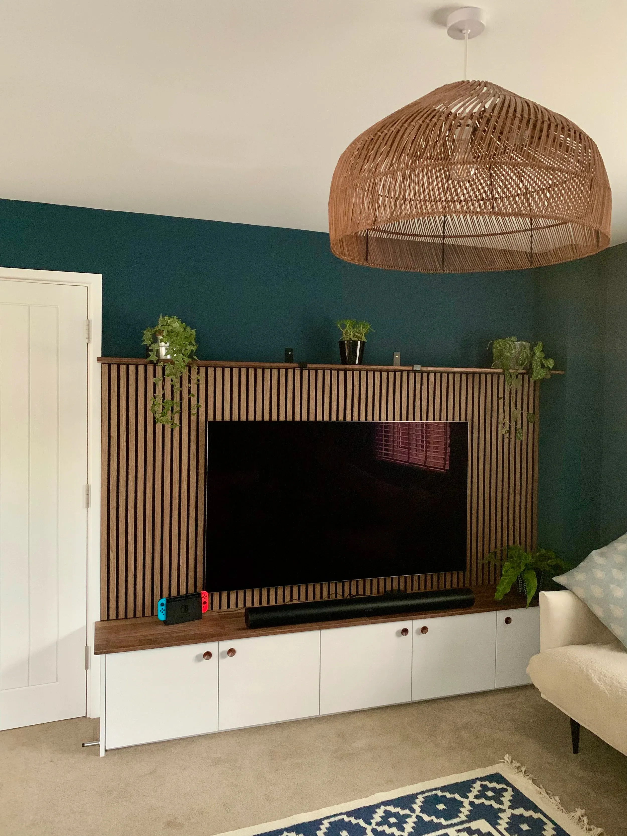 Walnut Media Wall, Seagull Bespoke Interiors
