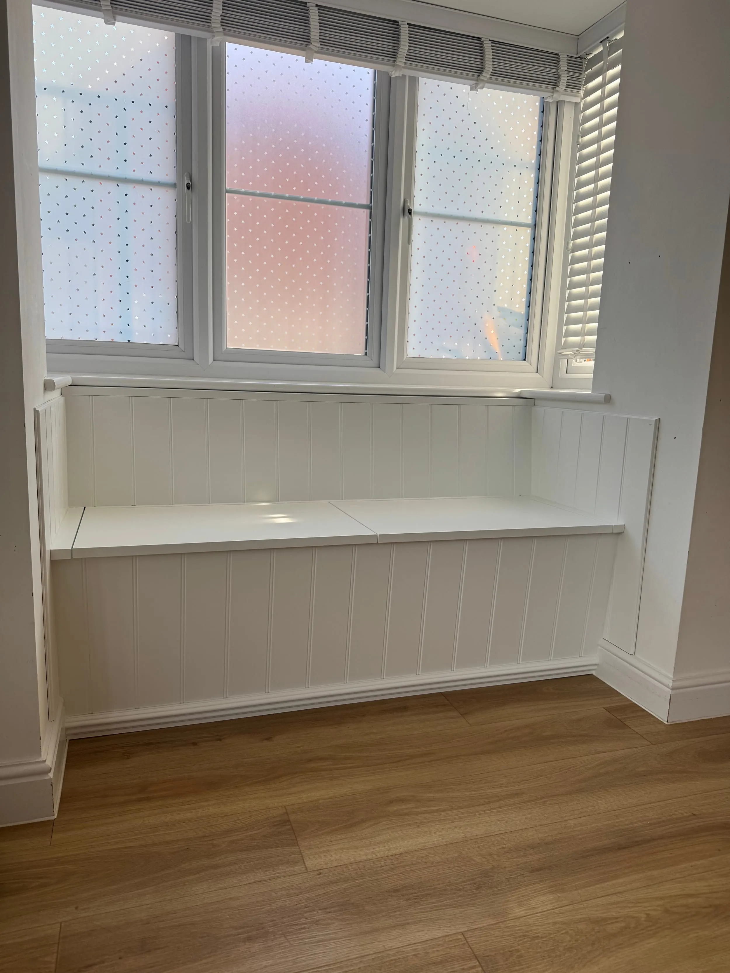 White Panelled Window Seat, Seagull Bespoke Interiors