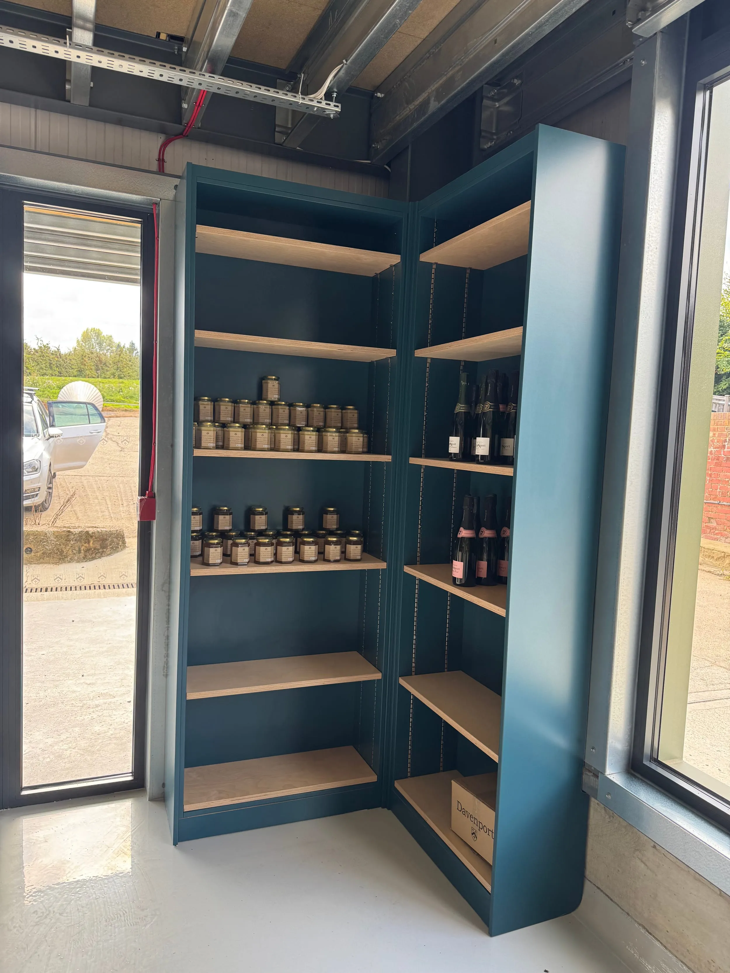 Birch Ply Wine Display Units, Seagull Bespoke Interiors