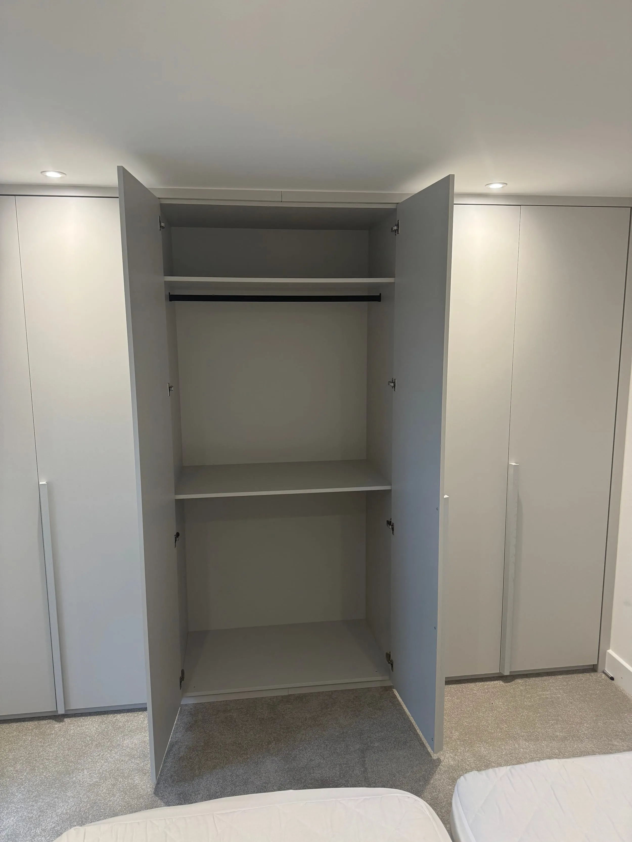 Light Grey Six-Door Wardrobe, Seagull Bespoke Interiors