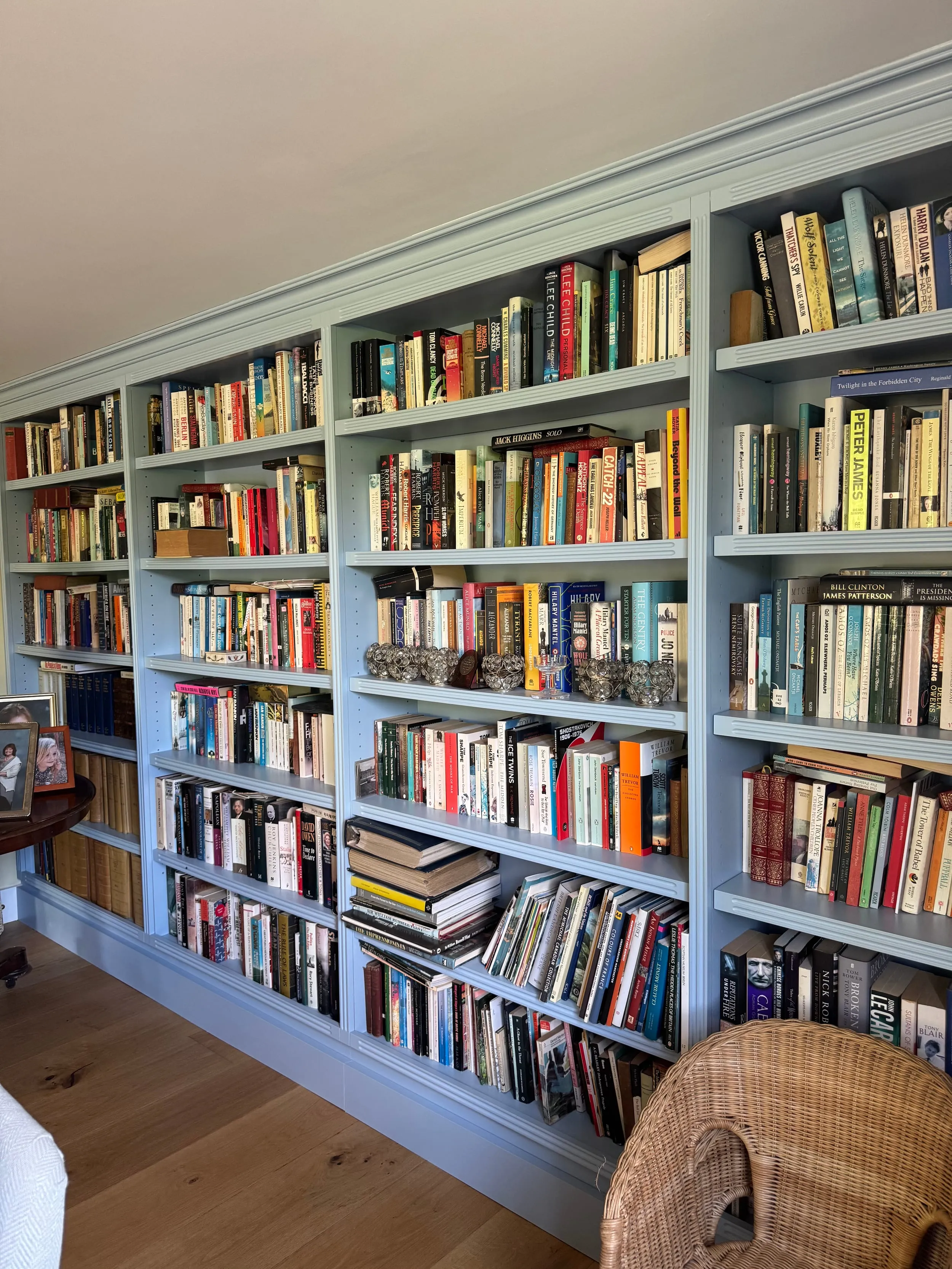 Fluted Lulworth Blue Bookcase, Seagull Bespoke Interiors
