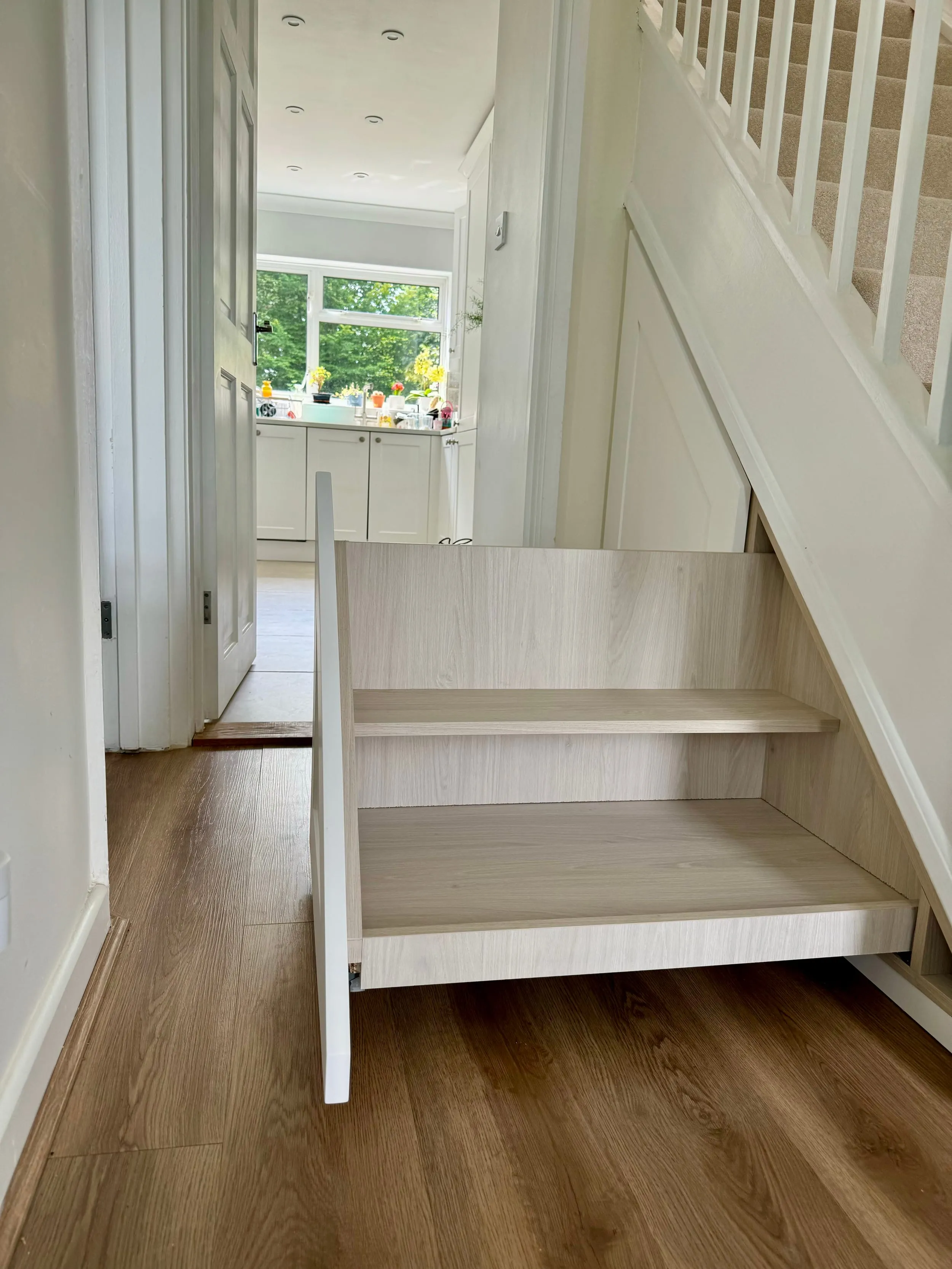 White Shaker Under-Stairs Storage, Seagull Bespoke Interiors